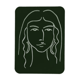 Malachite Portrait mit langer Haare Magnet