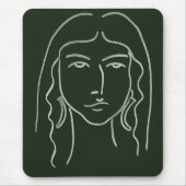 Malachite Portrait mit langer Haare Mousepad (Vorne)