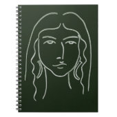 Malachite Portrait mit langer Haare Notizblock (Vorderseite)