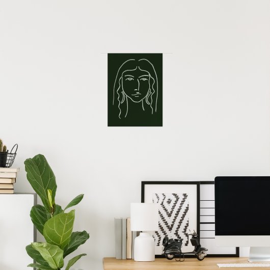 Malachite Portrait mit langer Haare Poster (Heimbüro)
