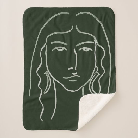 Malachite Portrait mit langer Haare Sherpadecke (Vorderseite)
