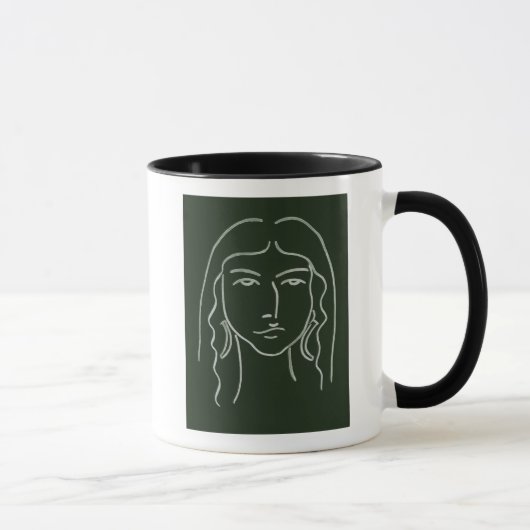 Malachite Portrait mit langer Haare Tasse (Rechts)