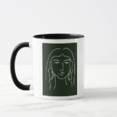 Malachite Portrait mit langer Haare Tasse (Links)