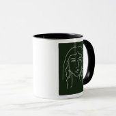 Malachite Portrait mit langer Haare Tasse (VorderseiteRechts)