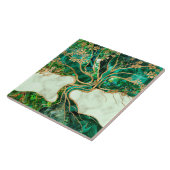 Malachite und Abalone Baum abstrakt Fliese (Seite)