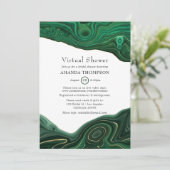 Malachite und Gold Strata Agate Virtual Dusche Einladung (Stehend Vorderseite)