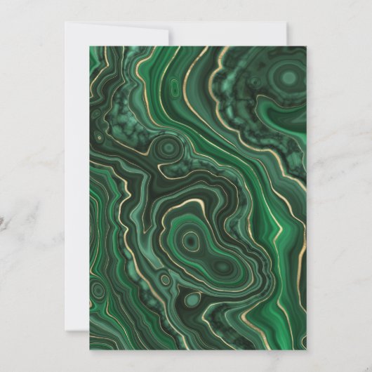 Malachite und Gold Strata Agate Virtual Dusche Einladung (Rückseite)