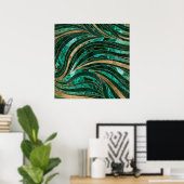 Malachite Wavy Pattern Poster (Heimbüro)