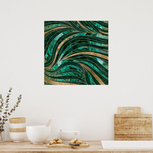 Malachite Wavy Pattern Poster (Küche)