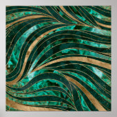 Malachite Wavy Pattern Poster (Vorne)