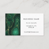 Malachitenstein aus grünem und goldenem Marmor Visitenkarte (Rückseite)