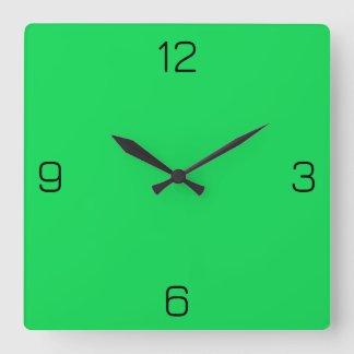 Malachitgrün 0BDA51 Farbe mit Namensaddition Quadratische Wanduhr