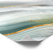 Malachitgrün, Aquarell und Gold Poster (Ecke)