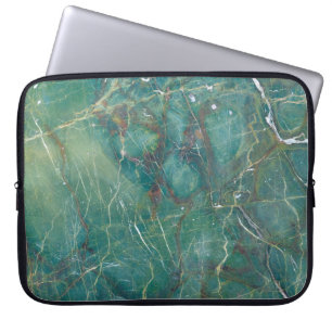 Malachitgrüne Marmorstruktur, Detailstruktur Laptopschutzhülle