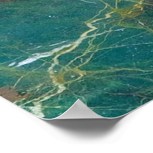 Malachitgrüne Marmorstruktur, Detailstruktur Poster (Ecke)