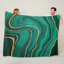 Malachitischer Goldmarmor Fleecedecke