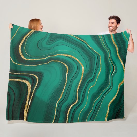 Malachitischer Goldmarmor Fleecedecke (Beispiel)