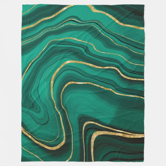 Malachitischer Goldmarmor Fleecedecke (Vorderseite)