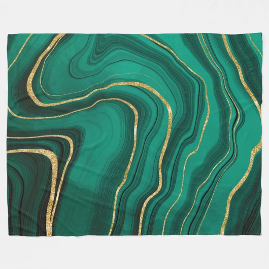Malachitischer Goldmarmor Fleecedecke (Vorderseite (Horizontal))