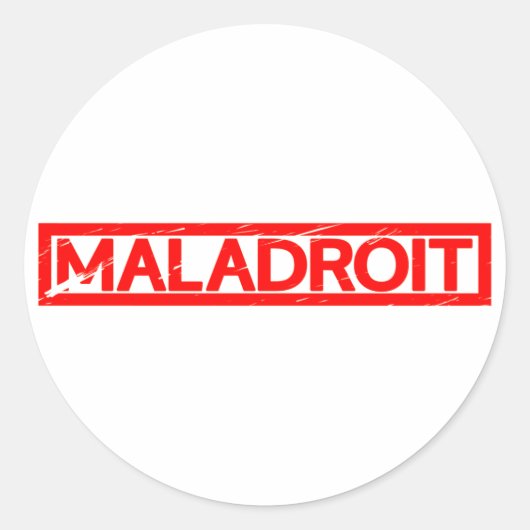 Maladroit-Briefmarke Runder Aufkleber (Vorderseite)