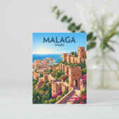 Málaga Alcazaba Spanien Postkarte (Stehend Vorderseite)