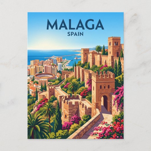 Málaga Alcazaba Spanien Postkarte (Vorderseite)