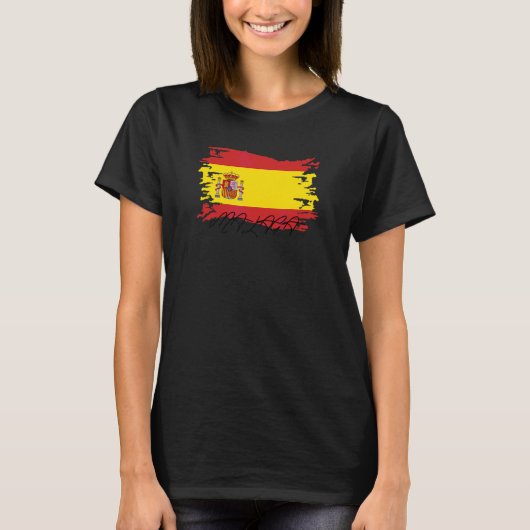Malaga Andalusien Spanien Flagge España Hispania I T-Shirt (Vorderseite)
