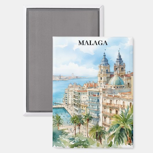 Malaga Andalusien Spanien Magnet (Vorderseite/Rückseite)