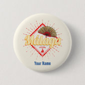 Malaga Andalusien Spanien Retro Flamenco Vintag Button (Vorderseite)