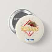 Malaga Andalusien Spanien Retro Flamenco Vintag Button (Vorne & Hinten)