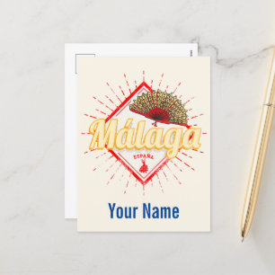 Malaga Andalusien Spanien Retro Flamenco Vintage Feiertagspostkarte