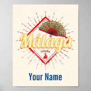 Malaga Andalusien Spanien Retro Flamenco Vintage Poster