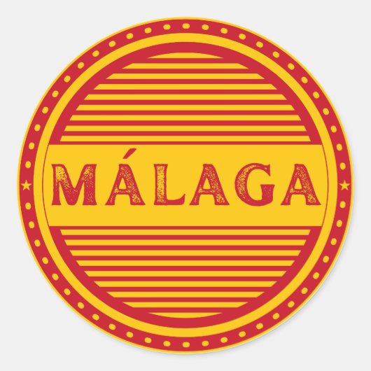 Málaga City Pride Emblem – Spanische Identität Runder Aufkleber (Vorderseite)