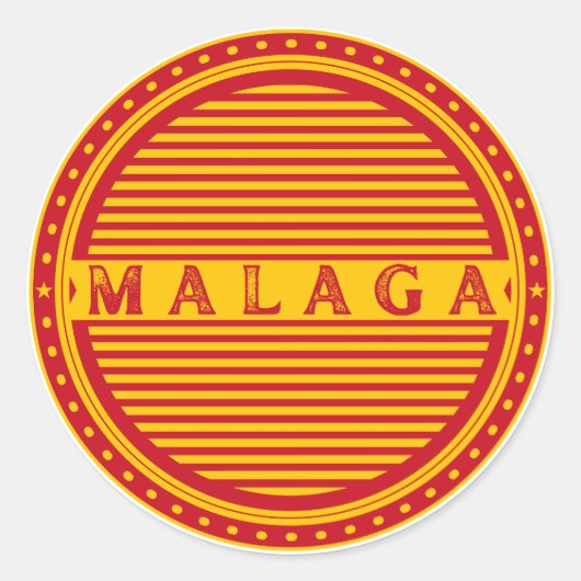 Málaga City Pride Emblem – Spanish Identity Runder Aufkleber (Vorderseite)