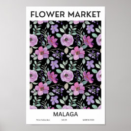 Malaga Colorful Blume Market Poster