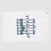Malaga, Fenster mit Blumen Golfhandtuch (Horizontal)