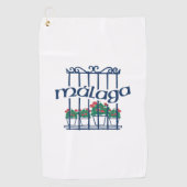 Malaga, Fenster mit Blumen Golfhandtuch (Vorderseite)