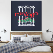 Malaga, Fenster mit Blumen Leinwanddruck (Insitu (Schlafzimmer))