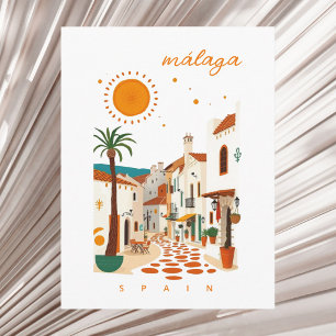 Malaga Málaga Spanien weiße Stadt Urlaub Postkarte