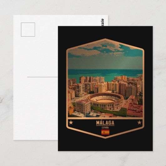 Málaga Postkarte (Vorne/Hinten)