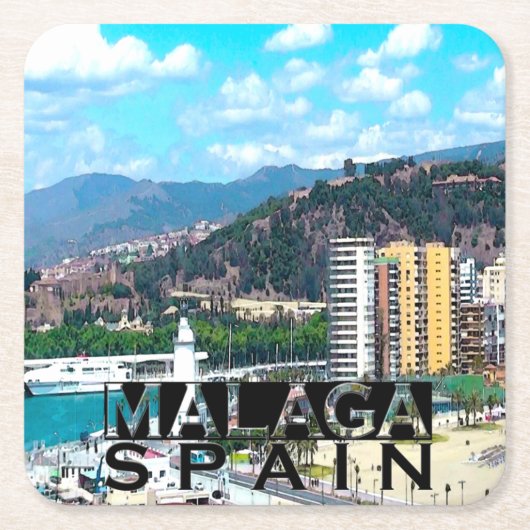 Malaga Rechteckiger Pappuntersetzer (Vorderseite)