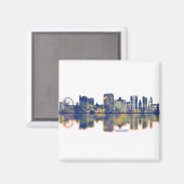 Malaga Skyline Magnet (Vorderseite/Rückseite)