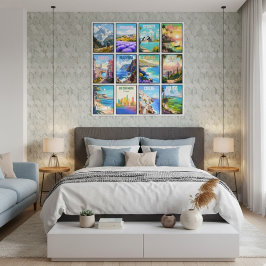 Malaga Spain, Rome, Porto & Madeira Portugal Trave Acryl Wandkunst