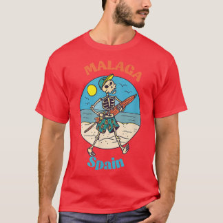 Malaga Spain Skeleton Souvenir Erinnerung T-Shirt