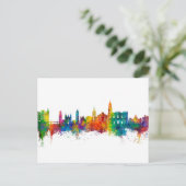 Málaga Spain Skyline Postkarte (Stehend Vorderseite)