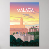 Malaga Spain travel poster (Vorne)