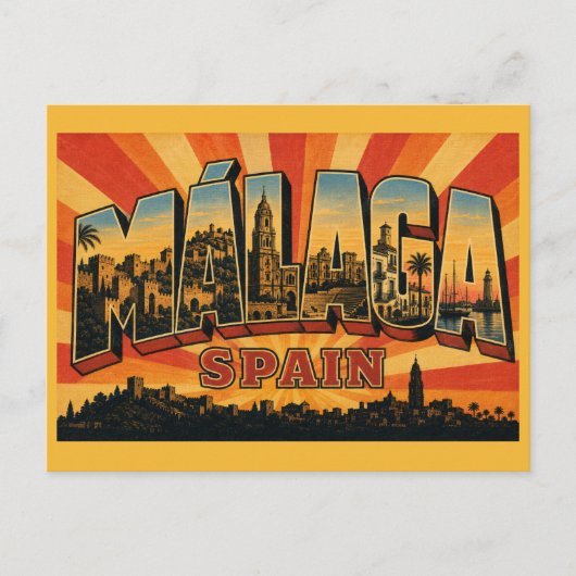 Málaga Spanien Alcazaba Postkarte (Vorderseite)