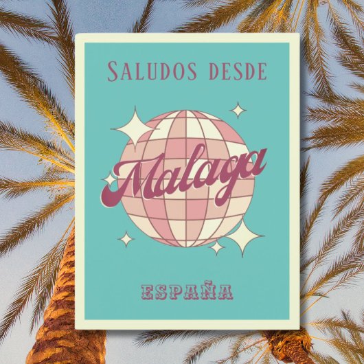 Malaga Spanien España Retro Vintage Postkarte