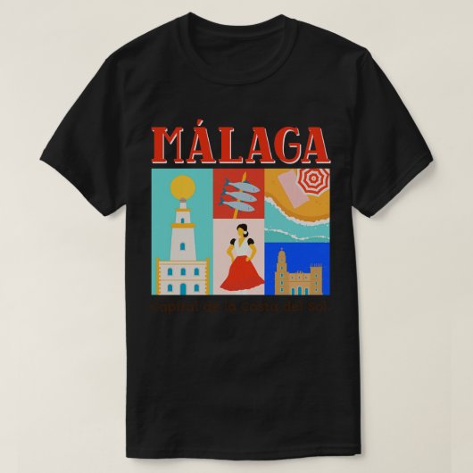 Malaga Spanien Espana T-Shirt (Design vorne)
