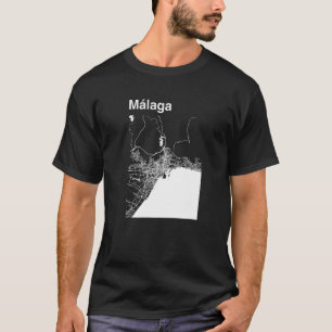 Malaga Spanien Klassische Stadtkarte Grafik T-Shirt
